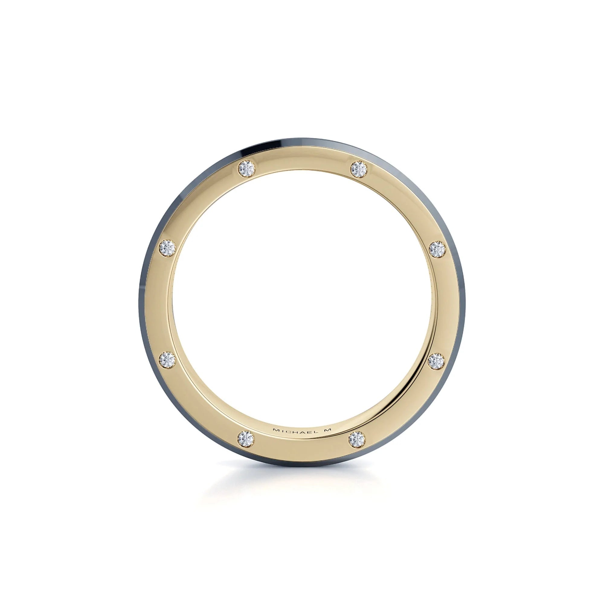 Diamond Accent Wedding Ring 18k Yellow Gold Titanium – MB116