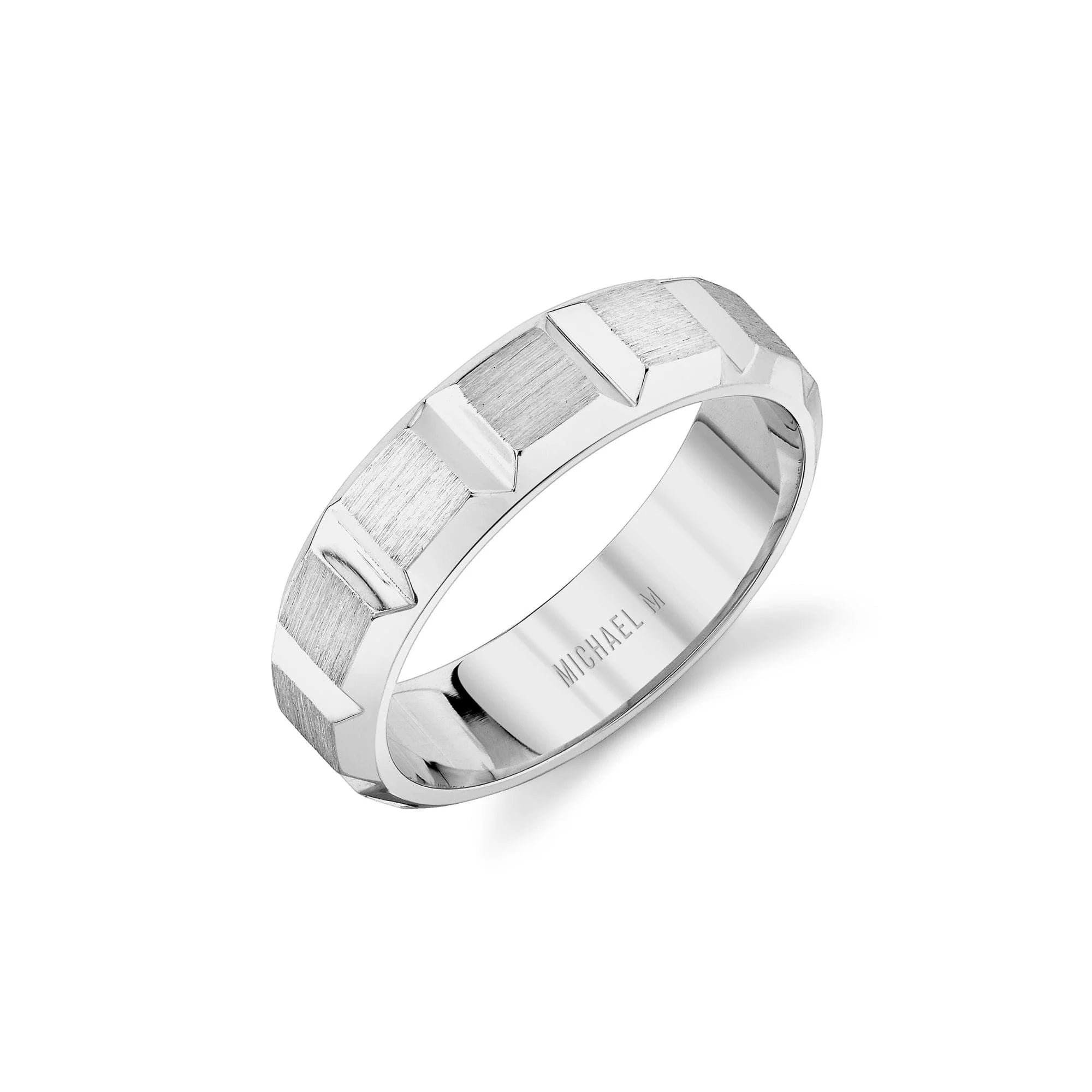 Modern Wedding Ring 14k White Gold - MB120
