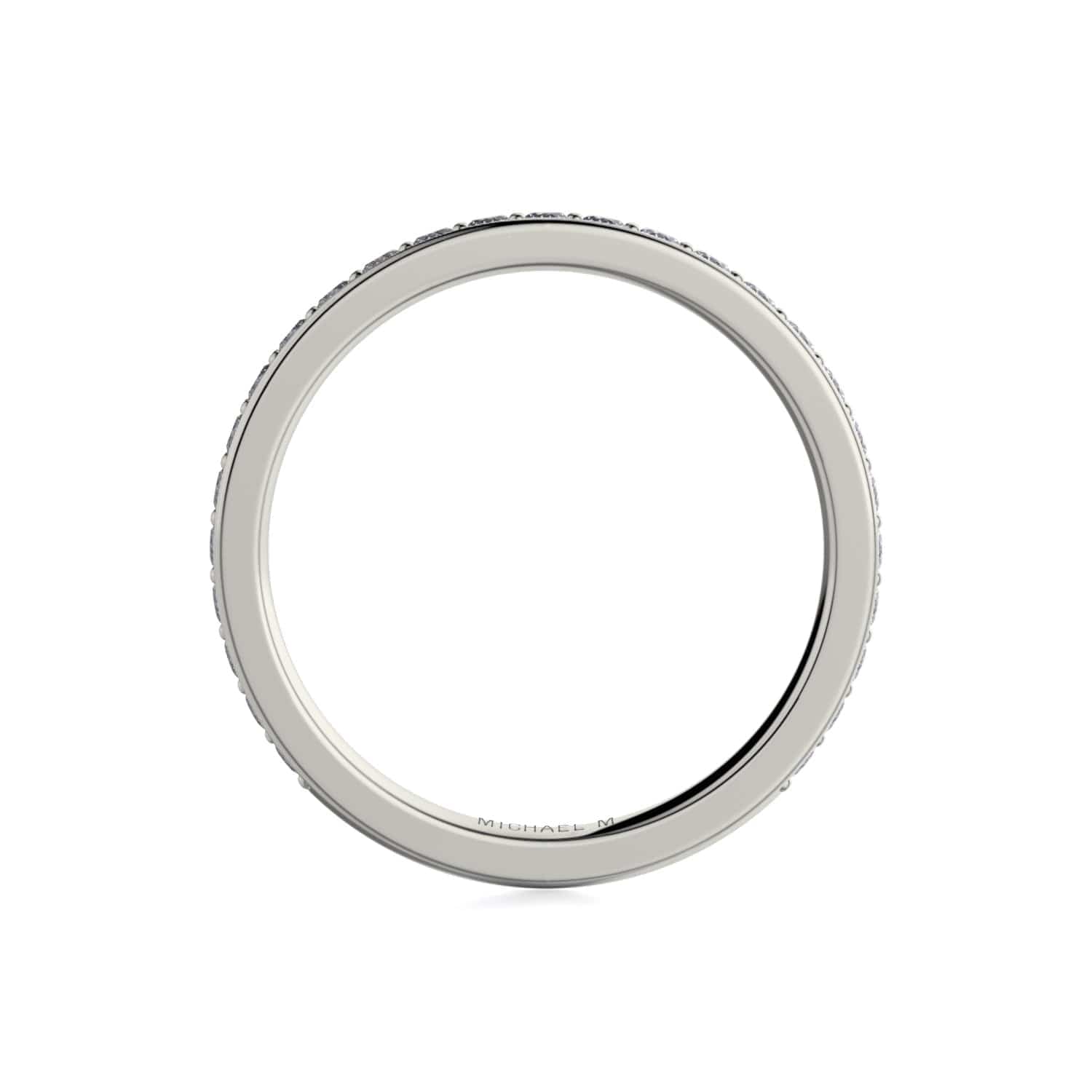 Channel Set Diamond Wedding Ring 18k White Gold - R324B
