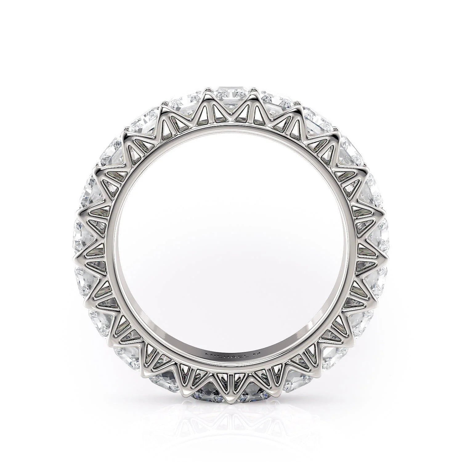 Radiant Eternity Wedding Ring 18k White Gold - B337