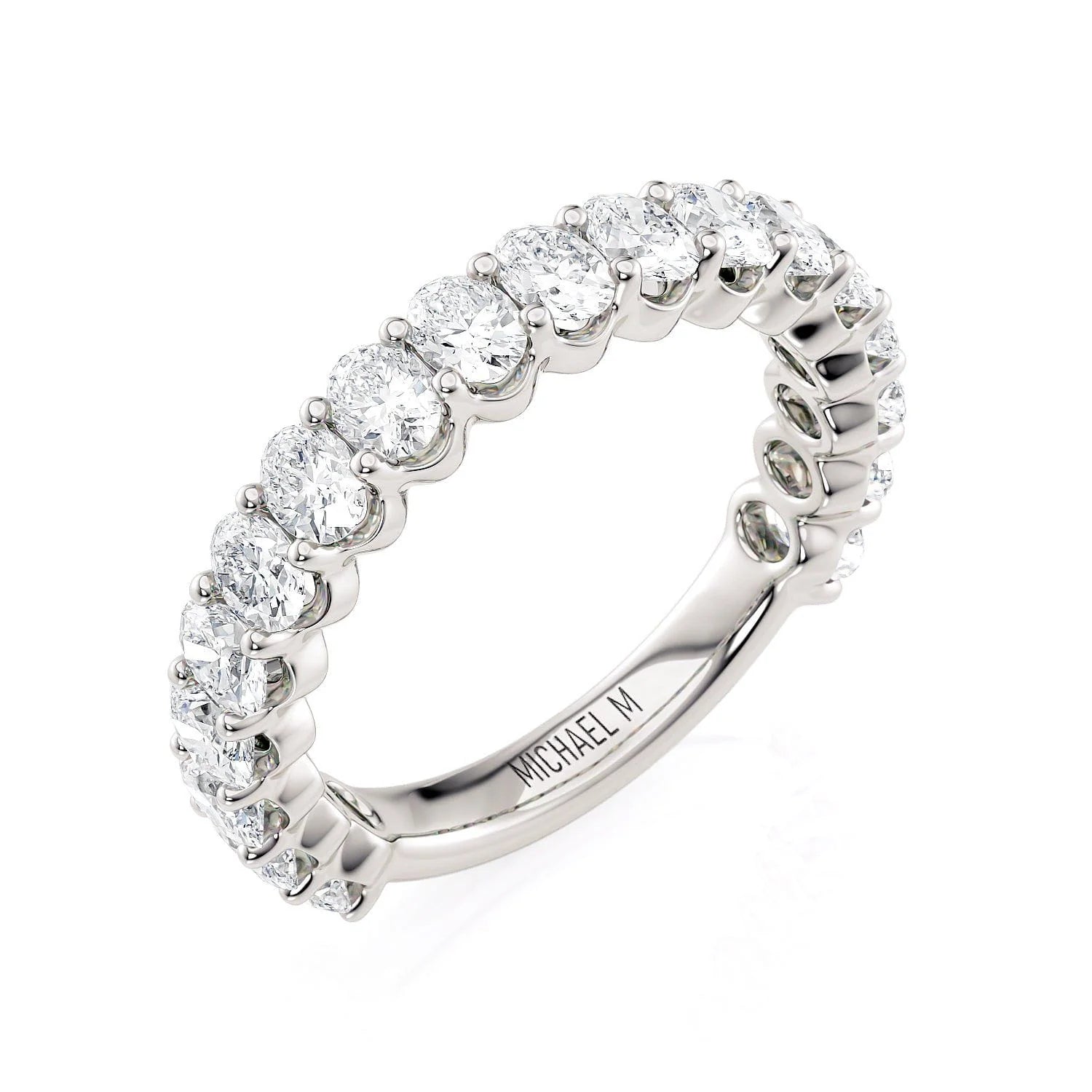 Oval Diamond Wedding Ring Platinum - R795SB