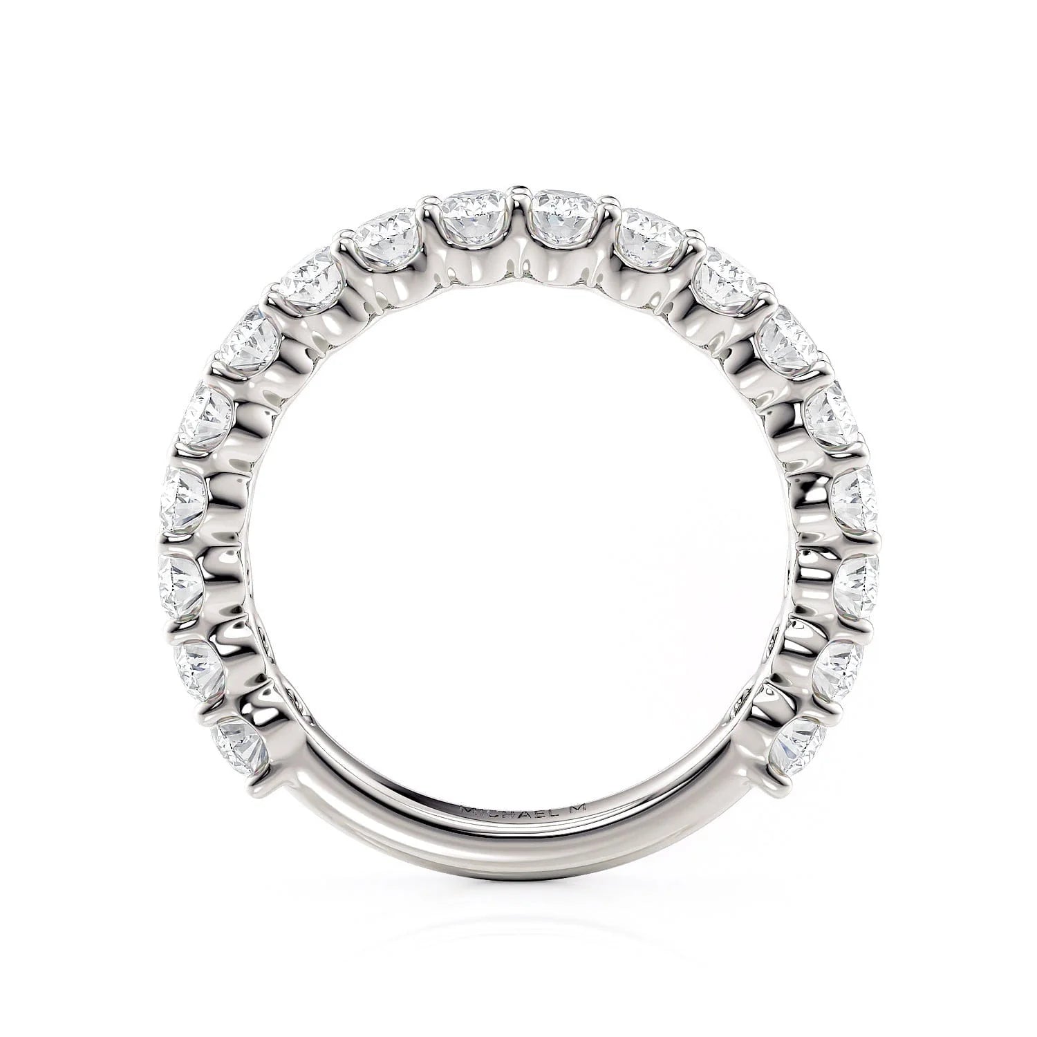 Oval Diamond Wedding Ring 18K White Gold - R795SB