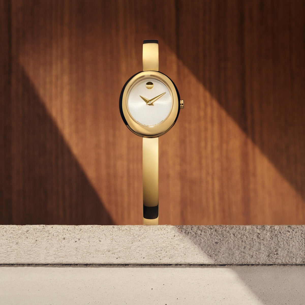 Museum Bangle Gold - Silver White Dial on Bracelet