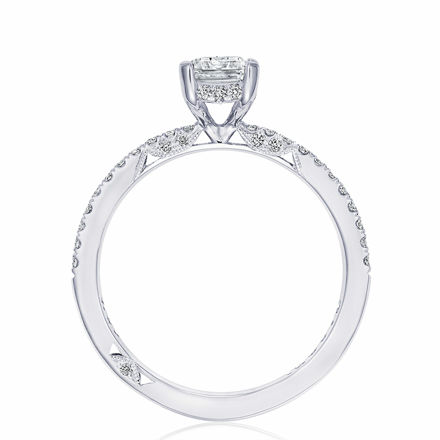 Emerald Pavé Platinum Engagement Ring - 267015