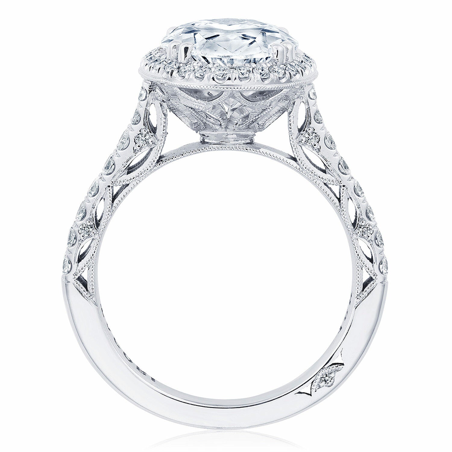 Oval Halo Platinum Engagement Ring - 269122