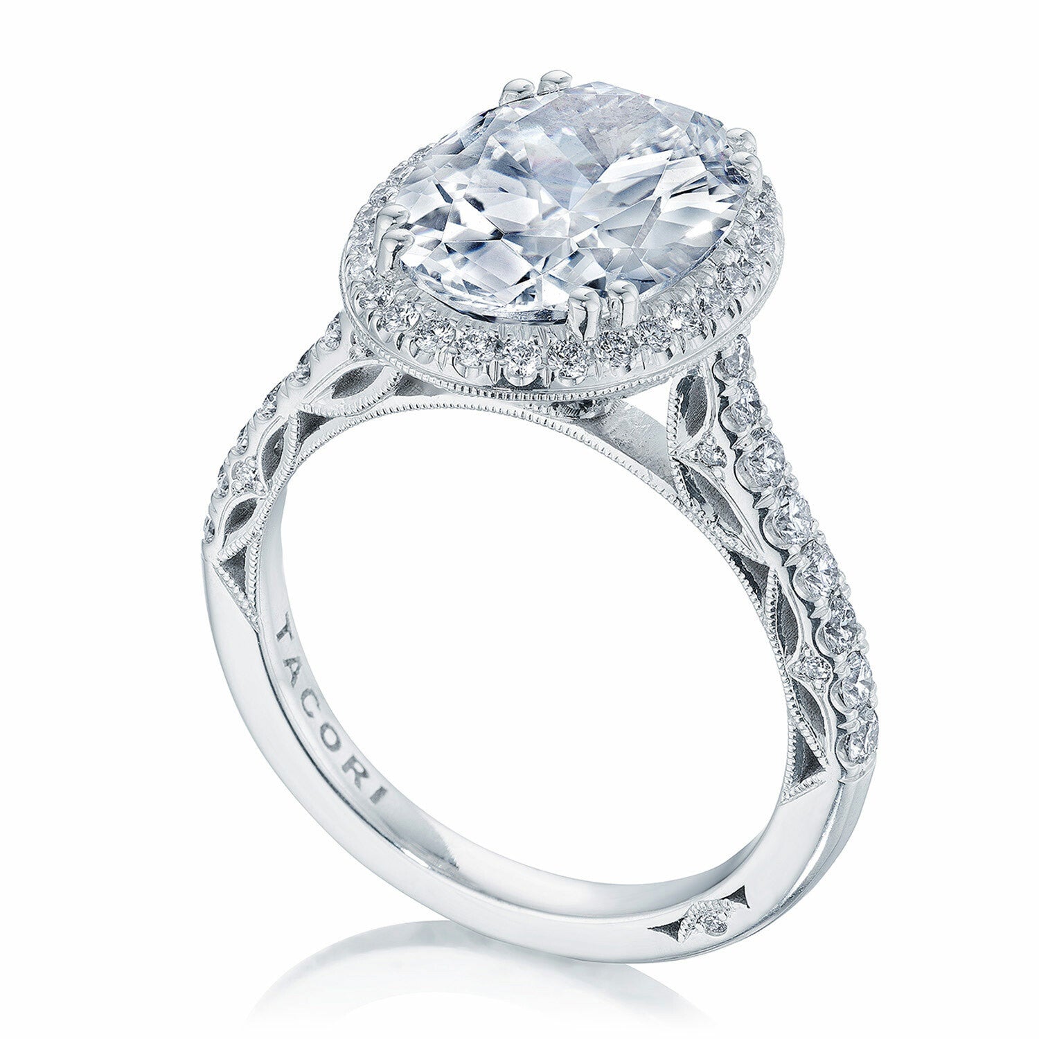 Oval Halo Platinum Engagement Ring - 269122