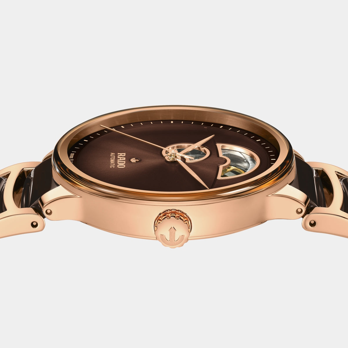 Centrix Open Heart 39.5mm - Brown Dial on Bracelet