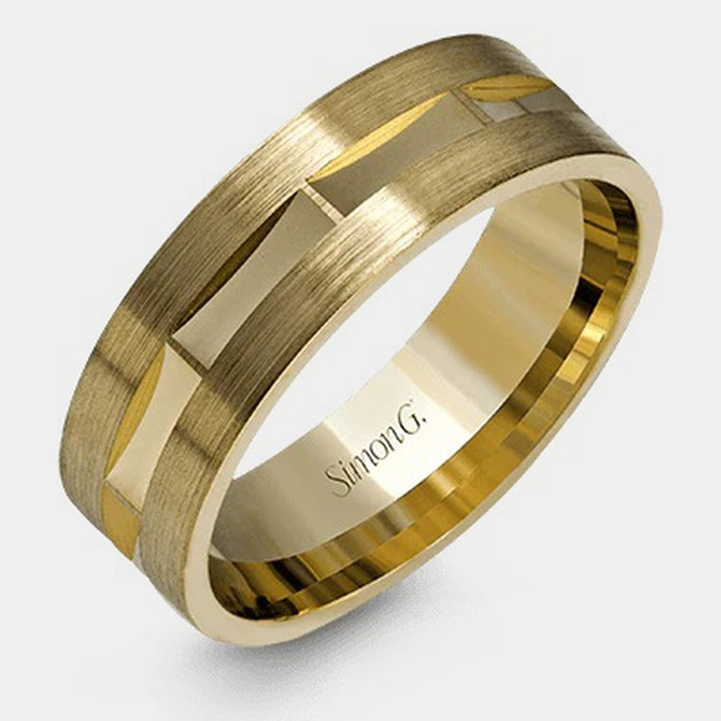 Geometric Wedding Ring 18k Yellow Gold - LG115