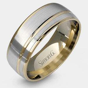 Classic Grooved Wedding Ring 14k White/Yellow Gold - LG117