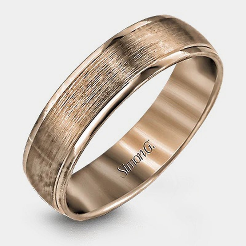 Brushed Wedding Ring 14k Rose Gold - LG124