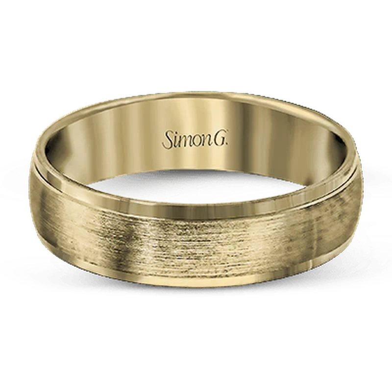 Brushed Wedding Ring 14k Yellow Gold - LG124