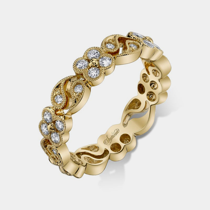 Floral Diamond Wedding Ring
