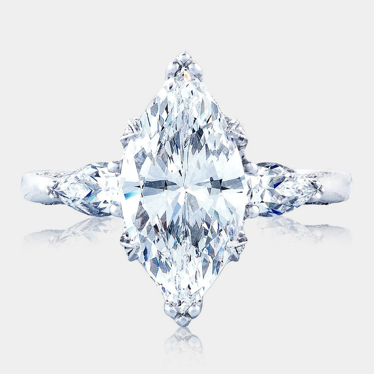 Marquise 3-Stone Platinum Engagement Ring - HT2628