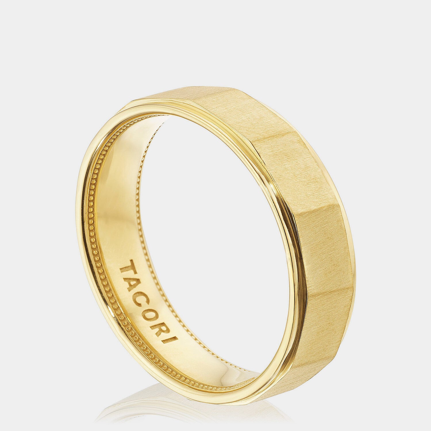 Geometric Faceted Wedding Ring 18K Yellow Gold - 147-6