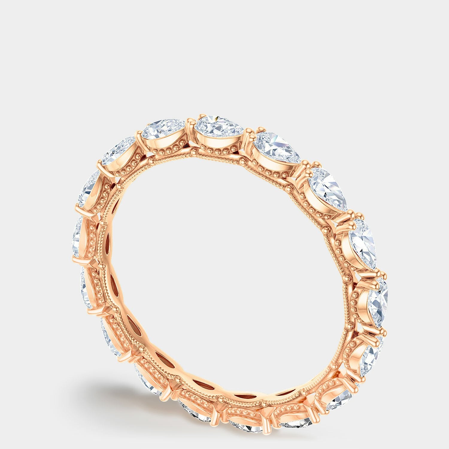 Pear Foundation Eternity Wedding Ring 18k Rose Gold - 2687