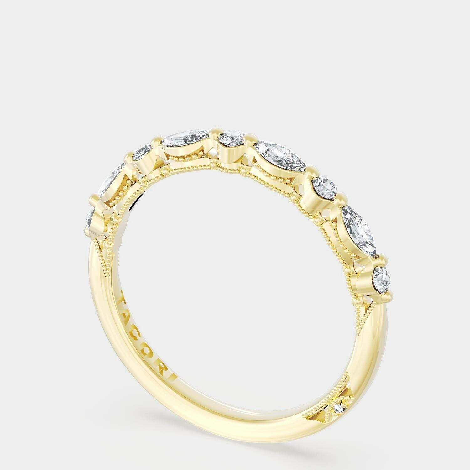 Marquise Round Wedding Ring 18k Yellow Gold - 272822B12