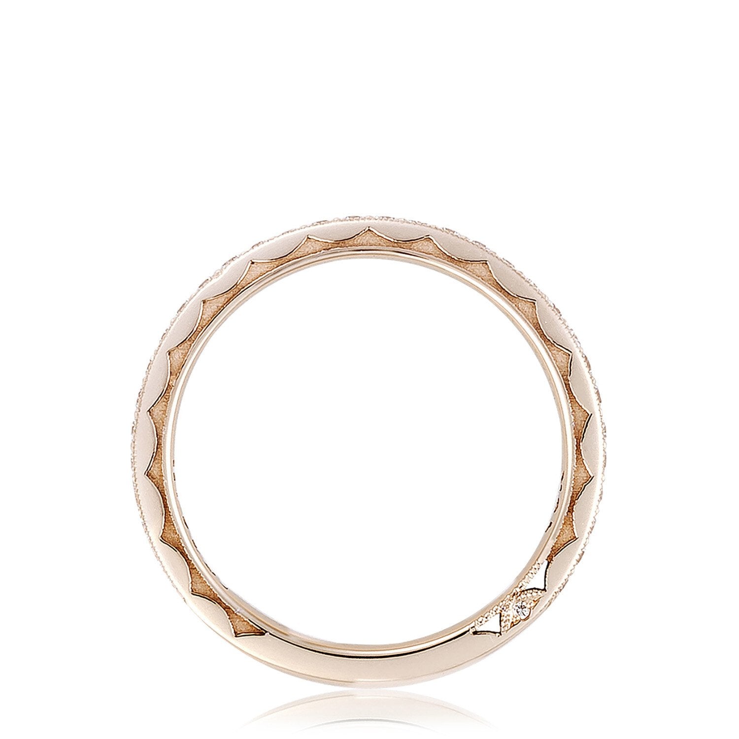 Pavé Diamond Wedding Ring 18K Rose Gold - HT2627B34