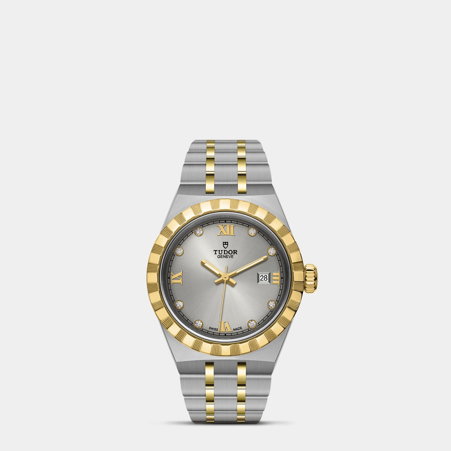TUDOR Royal Two-Tone  28mm - Silver Diamond Dial
