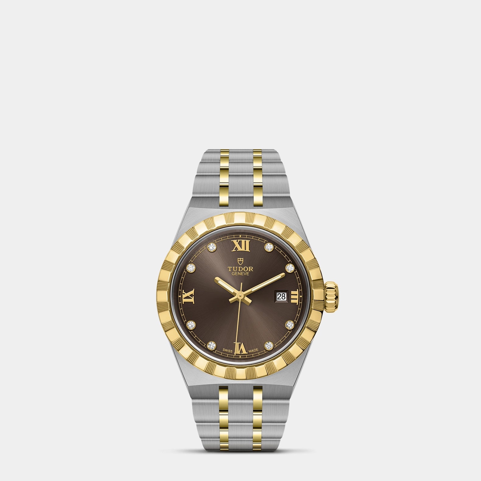 TUDOR Royal Two-Tone  28mm - Brown Diamond Dial