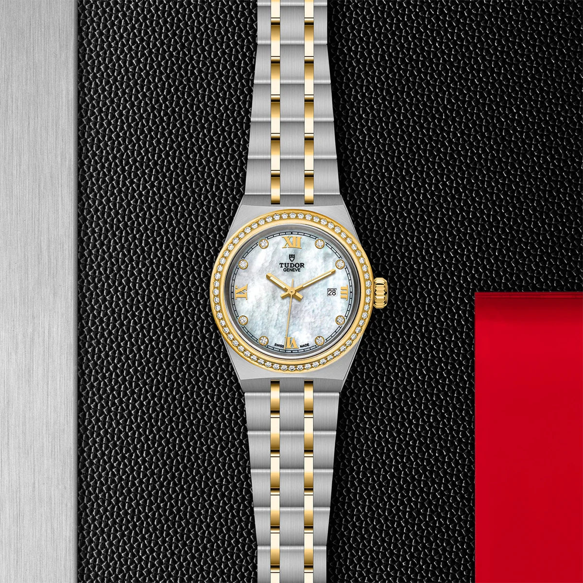 TUDOR Royal Two-Tone  28mm - Mother of Pearl Dial Diamond Bezel