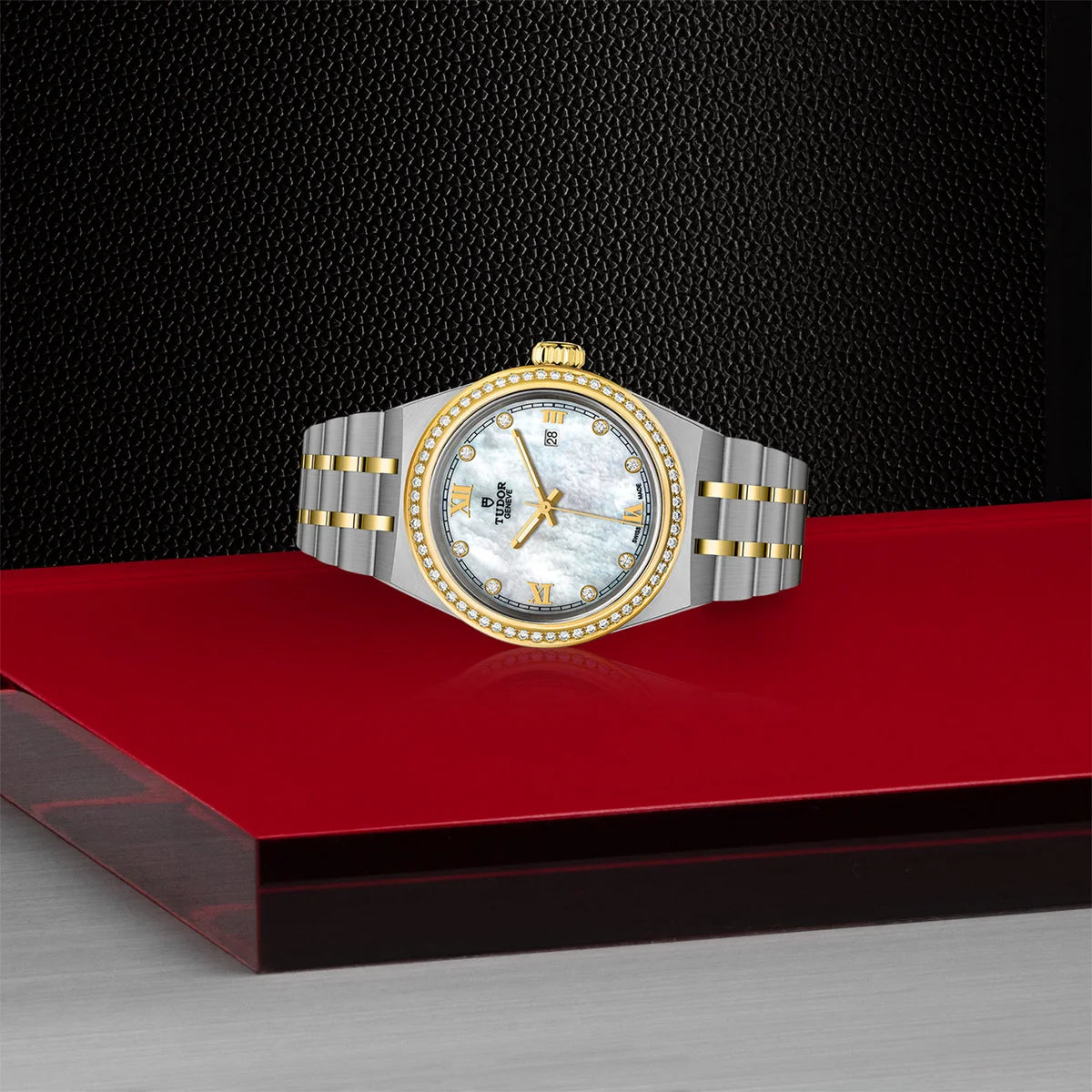 TUDOR Royal Two-Tone  28mm - Mother of Pearl Dial Diamond Bezel