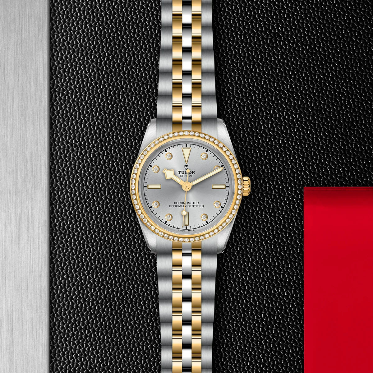 Black Bay One S&G 31mm - Silver Dial Diamond Bezel on 5-Link Bracelet