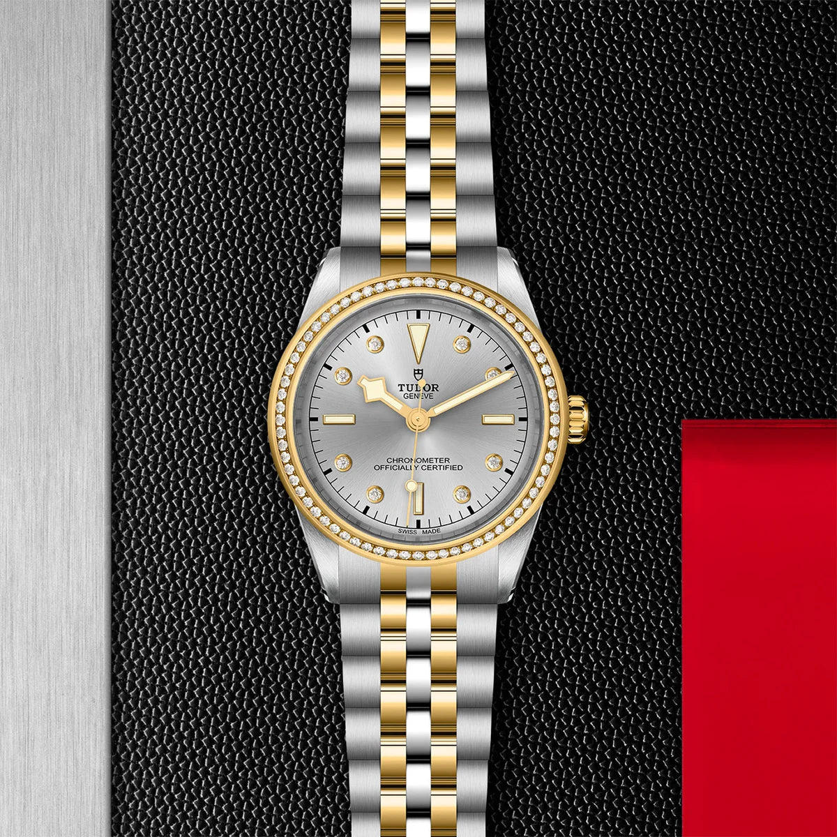 Black Bay One S&G 39mm - Silver Dial Diamond Bezel on 5-Link Bracelet