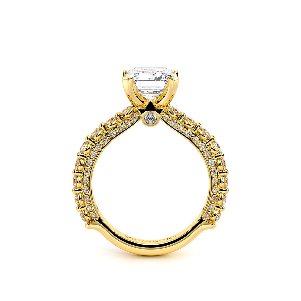 Emerald Pavé 14k Yellow Gold Engagement Ring - CTR-0488