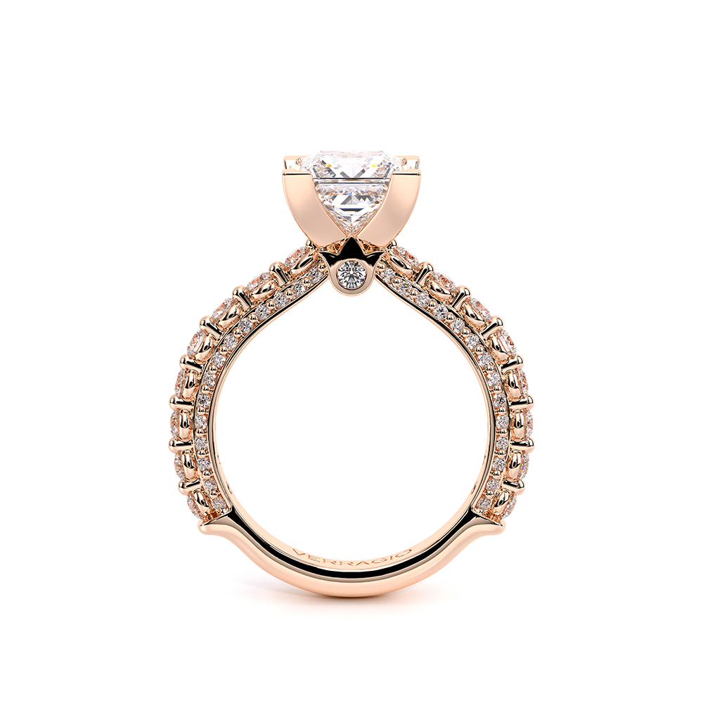 Princess Pavé 14k Rose Gold Engagement Ring - CTR-0488