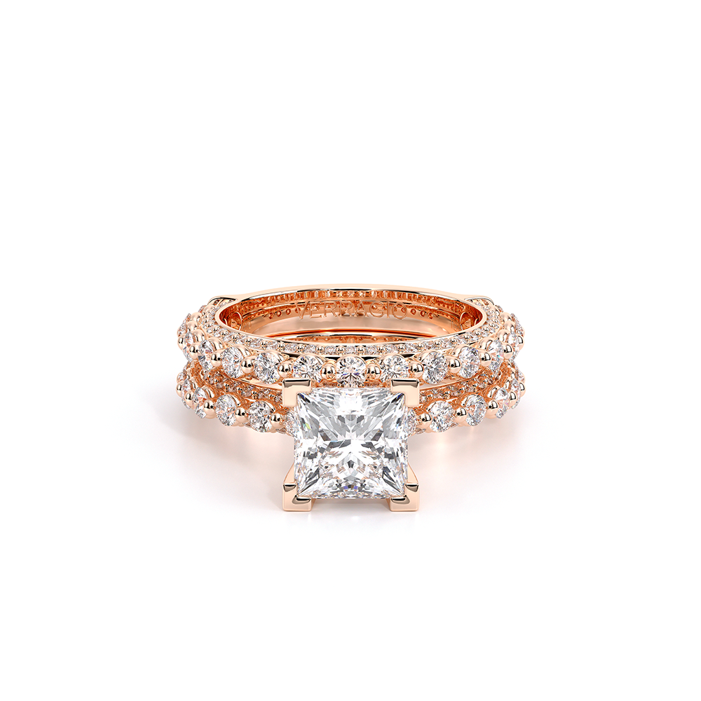 Princess Pavé 14k Rose Gold Engagement Ring - CTR-0488
