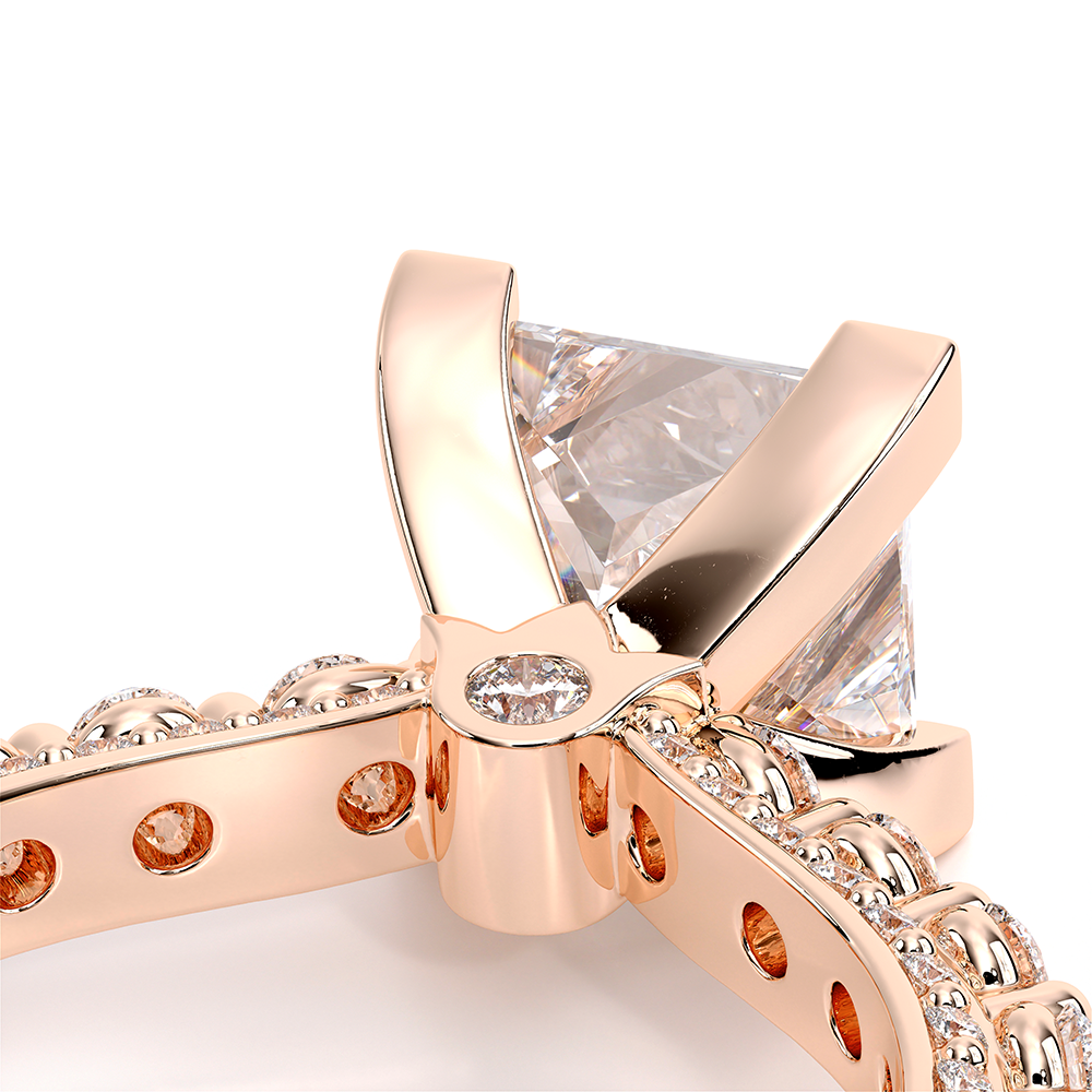 Princess Pavé 18k Rose Gold Engagement Ring - CTR-0488