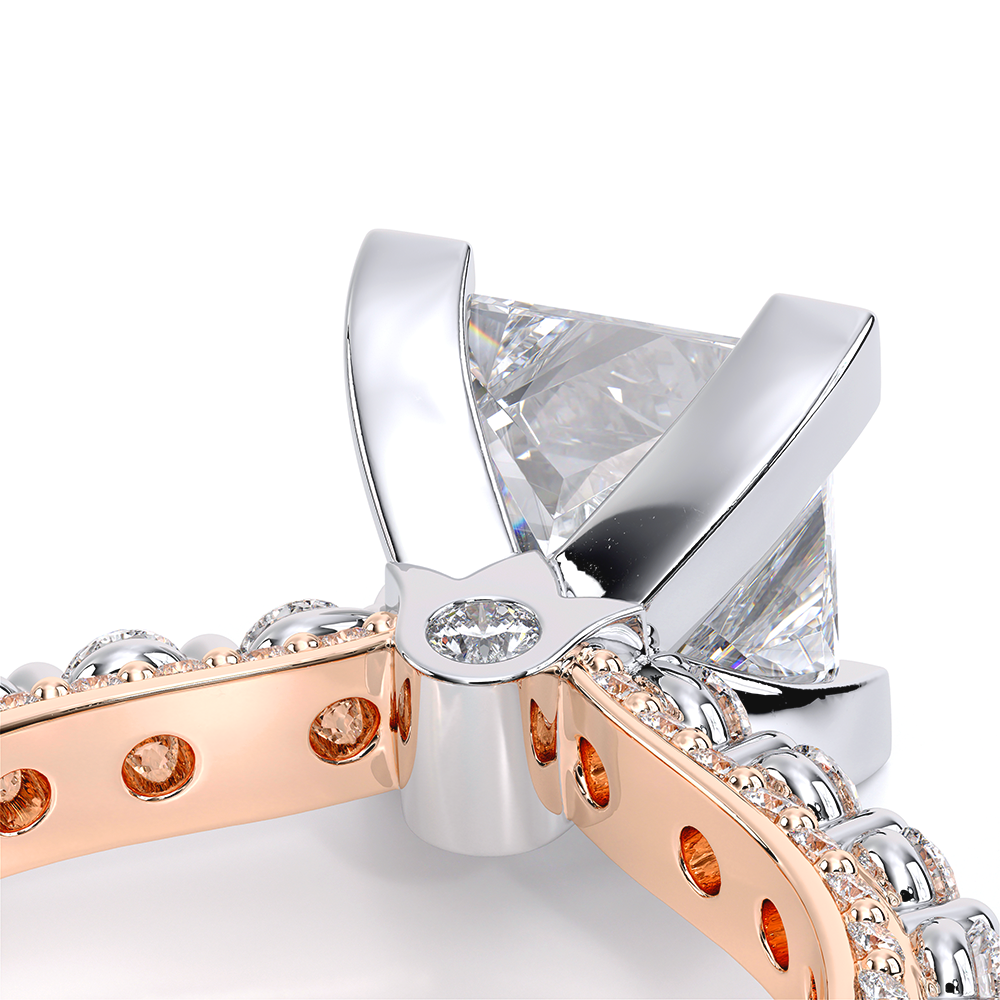 Princess Pavé 18k Rose and White Gold Engagement Ring - CTR-0488