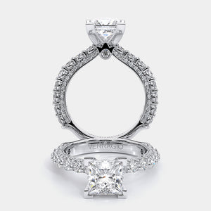 Princess Pavé 14k White Gold Engagement Ring - CTR-0488