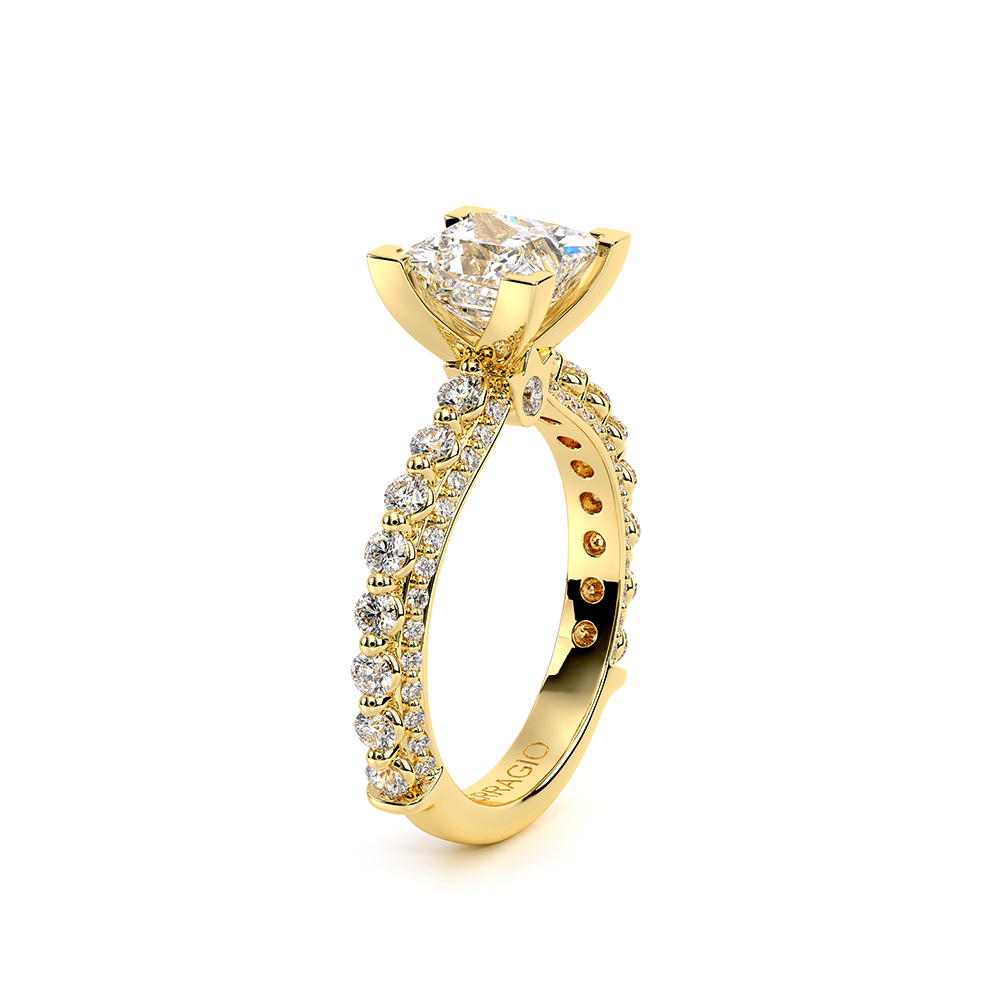 Princess Pavé 14k Yellow Gold Engagement Ring - CTR-0488