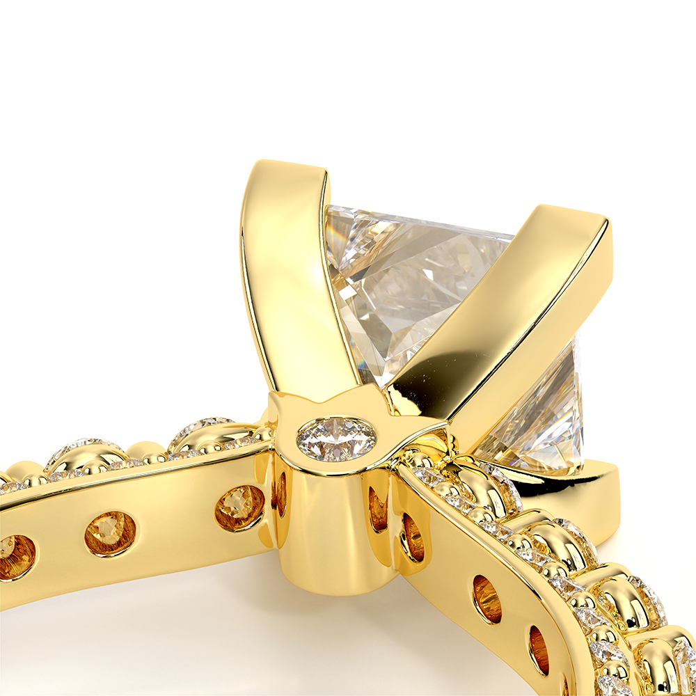 Princess Pavé 14k Yellow Gold Engagement Ring - CTR-0488