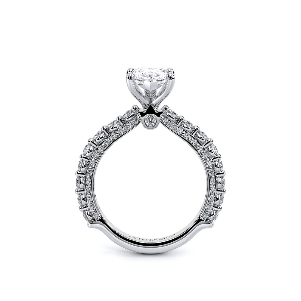 Pear Pavé Platinum Engagement Ring - CTR-0488