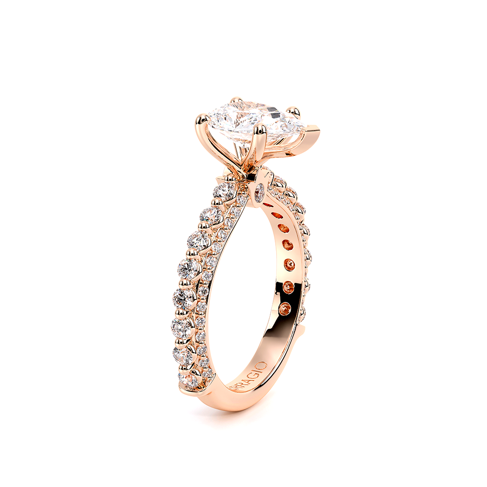 Pear Pavé 18k Rose Gold Engagement Ring - CTR-0488