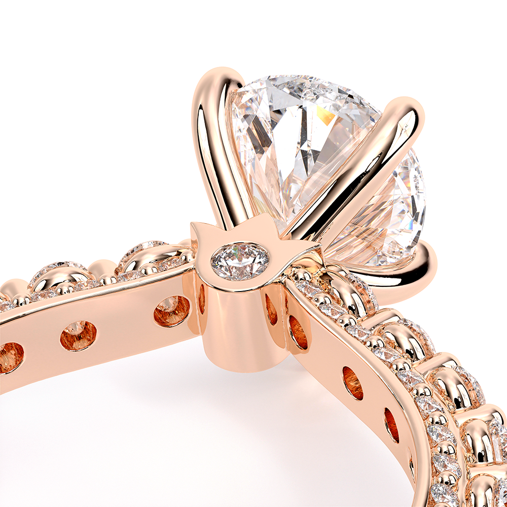Pear Pavé 18k Rose Gold Engagement Ring - CTR-0488