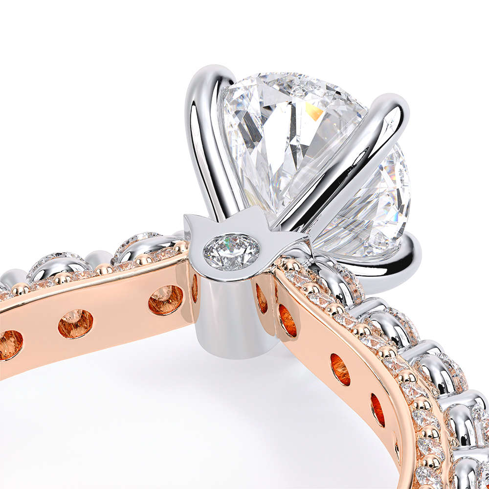 Pear Pavé 18k Rose and White Gold Engagement Ring - CTR-0488