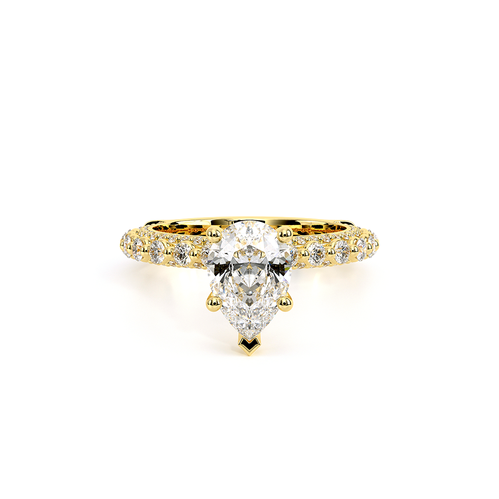 Pear Pavé 18k Yellow Gold Engagement Ring - CTR-0488