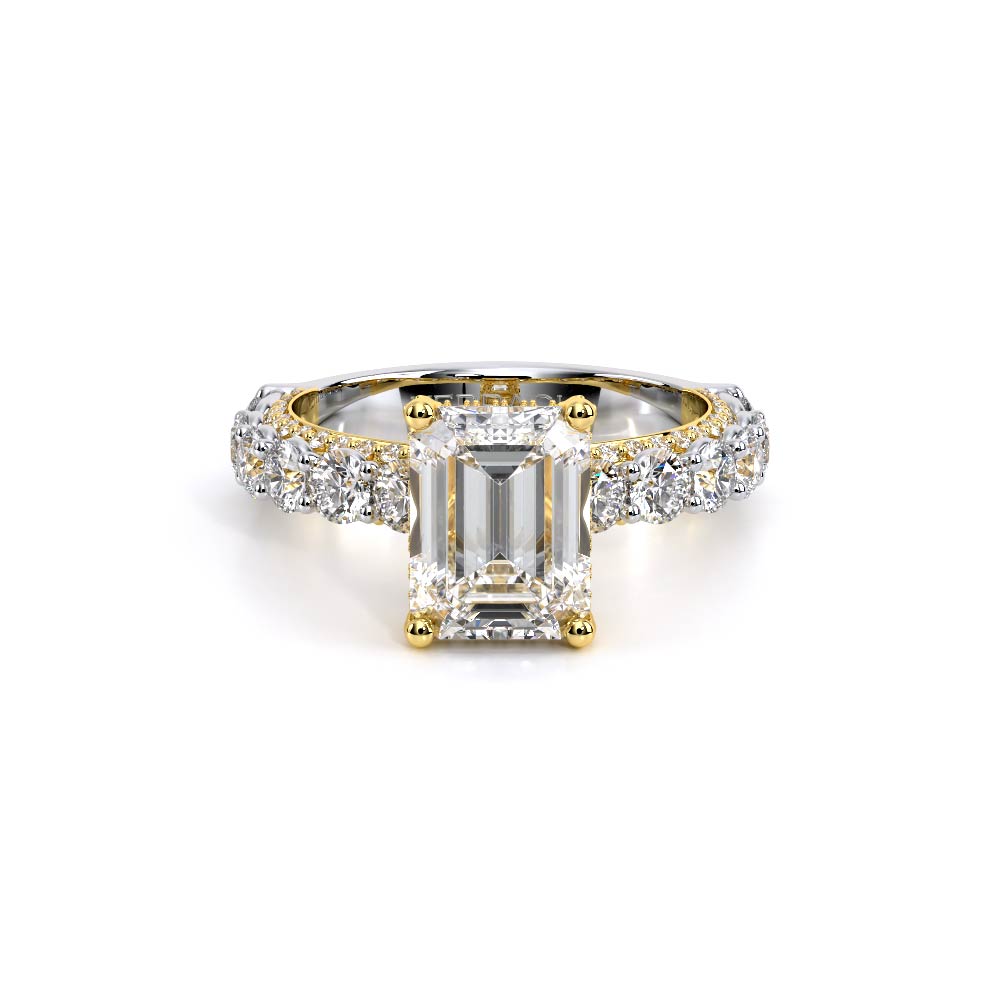 Emerald Pavé 18K Yellow and White Gold Engagement Ring - CTR-0489