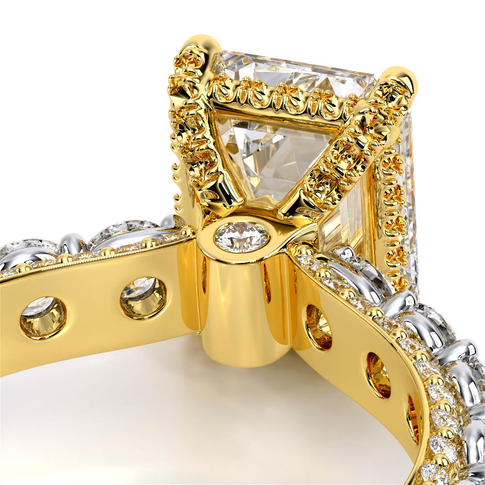 Emerald Pavé 18K Yellow and White Gold Engagement Ring - CTR-0489