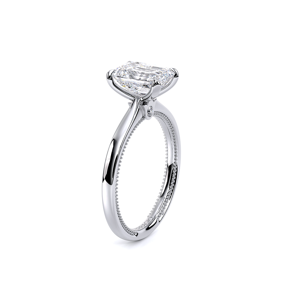 Emerald Solitaire Platinum Engagement Ring - REN-SOL301