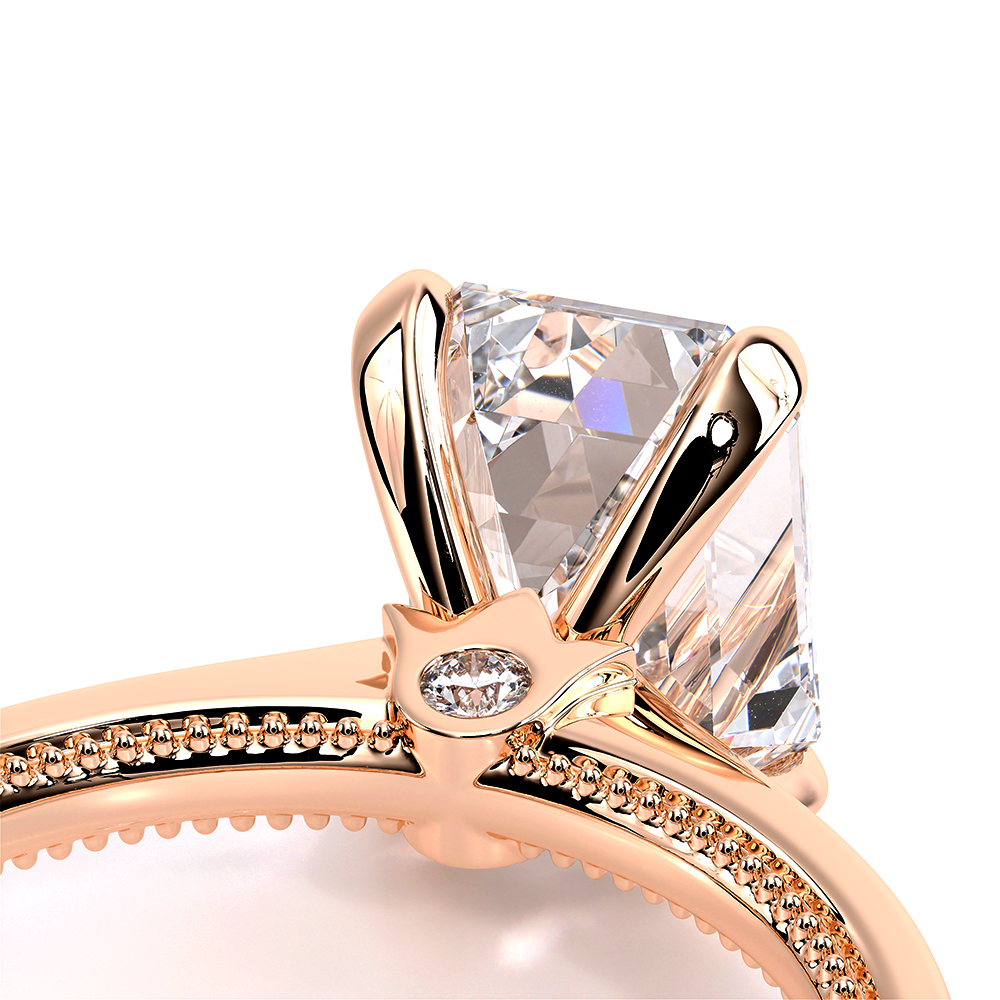 Emerald Solitaire 14k Rose Gold Engagement Ring - REN-SOL301