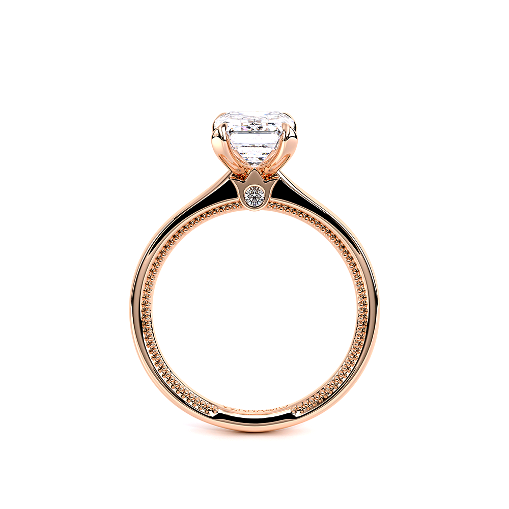 Emerald Solitaire 14k Rose Gold Engagement Ring - REN-SOL301