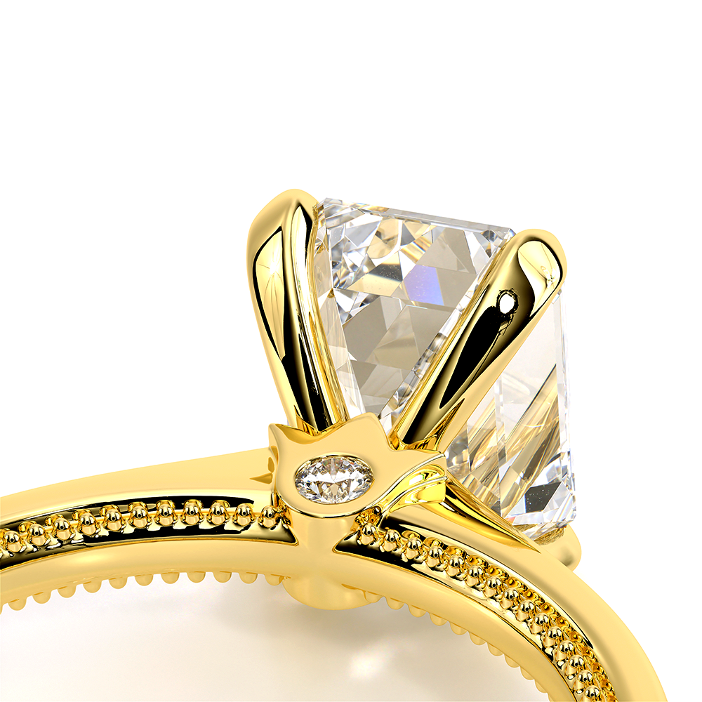 Emerald Solitaire 18k Yellow Gold Engagement Ring - REN-SOL301
