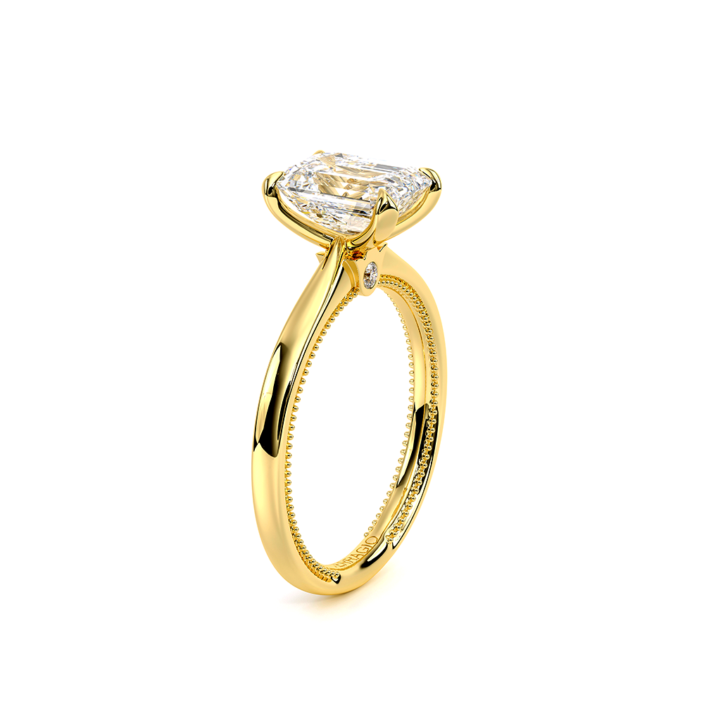 Emerald Solitaire 18k Yellow Gold Engagement Ring - REN-SOL301