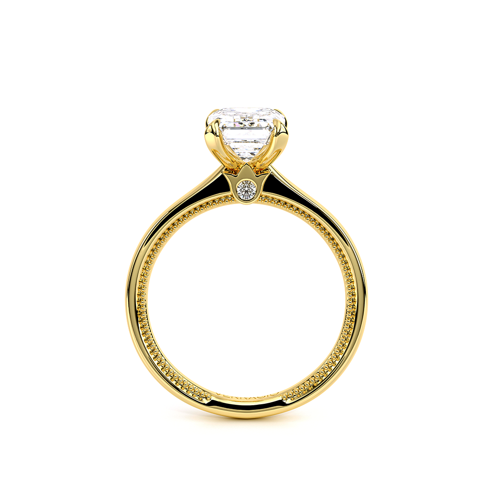Emerald Solitaire 18k Yellow Gold Engagement Ring - REN-SOL301