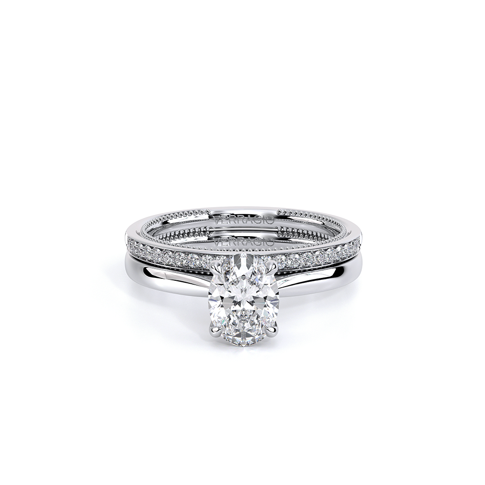 Oval Solitaire 18k White Gold Engagement Ring - REN-SOL301