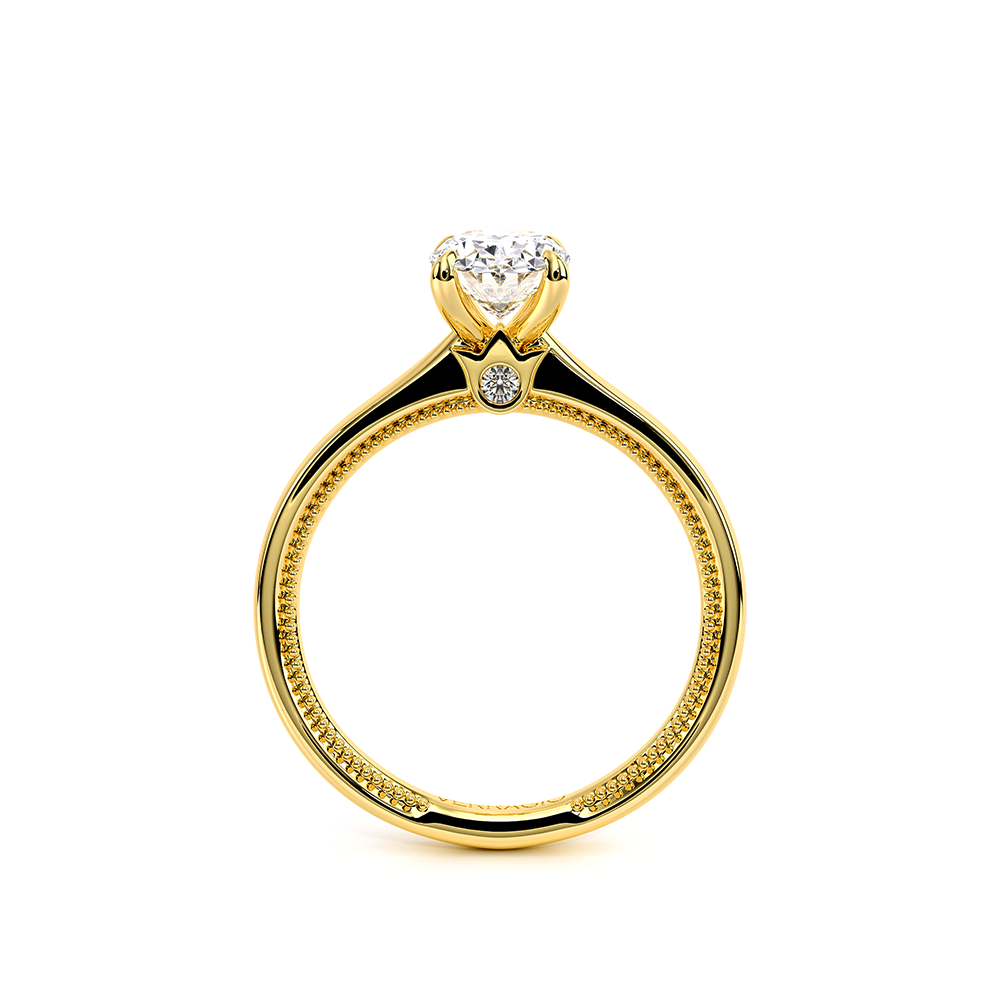 Oval Solitaire 18k Yellow Gold Engagement Ring - REN-SOL301